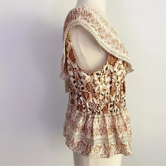 Rachel Zoe Floral Smocked Peplum Top - Picture 9 of 15